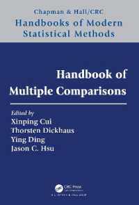 多重比較ハンドブック<br>Handbook of Multiple Comparisons (Chapman & Hall/crc Handbooks of Modern Statistical Methods)