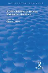 A Critical Edition of Thomas Middleton's the Witch (Routledge Revivals)