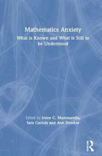 Mathematics Anxiety : What Is Known, and What is Still Missing