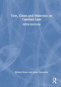 英国契約法・読本・判例・資料（第５版）<br>Text, Cases and Materials on Contract Law （5TH）