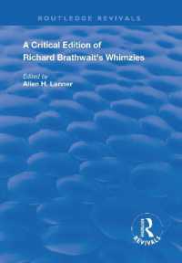 A Critical Edition of Richard Brathwait's Whimzies (Routledge Revivals)
