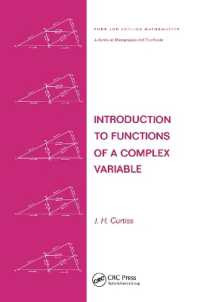 Introduction to Functions of a Complex Variable (Chapman & Hall/crc Pure and Applied Mathematics)