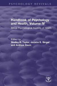 Handbook of Psychology and Health, Volume IV : Social Psychological Aspects of Health (Psychology Revivals)