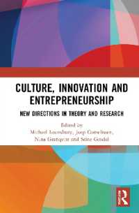 Culture, Innovation and Entrepreneurship : New Directions in Theory and Research