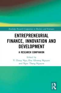 起業ファイナンス・イノベーション・開発：研究便覧<br>Entrepreneurial Finance, Innovation and Development : A Research Companion (Routledge Research Companions in Business and Economics)
