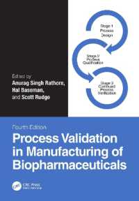 バイオ薬剤の製造におけるプロセス認証（第４版）<br>Process Validation in Manufacturing of Biopharmaceuticals (Biotechnology and Bioprocessing) （4TH）