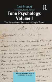 Tone Psychology: Volume I : The Sensation of Successive Single Tones (Classic European Studies in the Science of Music)