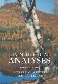 Limnological Analyses （3rd ed. 2000. XV, 429, 73 p. w. ill. 26 cm）