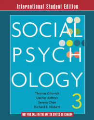 社会心理学（第３版・テキスト）<br>Social Psychology (ISE) （3RD）