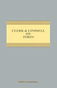 不法行為法（第２４版）<br>Clerk & Lindsell on Torts （24TH）