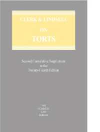 Clerk & Lindsell on Torts （24TH）