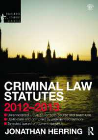Criminal Law Statutes 2012-2013 (Routledge Student Statutes) （4TH）