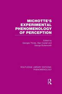 ミショットの知覚の実験現象学（復刊）<br>Michotte's Experimental Phenomenology of Perception (Routledge Library Editions: Phenomenology)