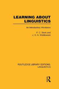 Learning about Linguistics (Routledge Library Editions: Linguistics)