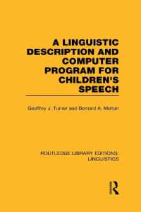 A Linguistic Description and Computer Program for Children's Speech (Routledge Library Editions: Linguistics)