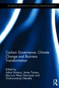 炭素ガバナンス、気候変動とビジネスの変化<br>Carbon Governance, Climate Change and Business Transformation (Routledge Advances in Climate Change Research)