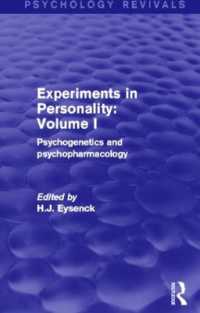 Experiments in Personality: Volume 1 : Psychogenetics and Psychopharmacology (Psychology Revivals)