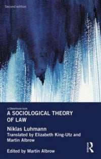 Ｎ．ルーマン『法社会学』(英訳）新序文付<br>A Sociological Theory of Law （2ND）