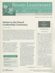 Board Leadership, No. 100, November/December 2008 (J-b Bl Single Issue Board Leadership Journal)