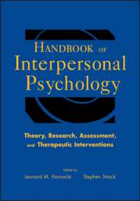 対人関係心理学ハンドブック：理論、研究、評価と治療的介入<br>Handbook of Interpersonal Psychology : Theory, Research, Assessment and Therapeutic Interventions