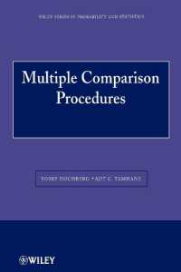 多重比較法<br>Multiple Comparison Procedures (Wiley Series in Probability and Statistics)
