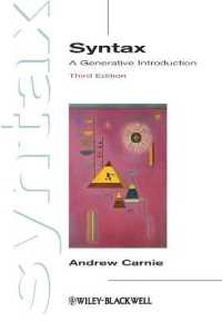 統語論：生成文法的入門（第３版）<br>Syntax : A Generative Introduction (Introducing Linguistics) （3RD）
