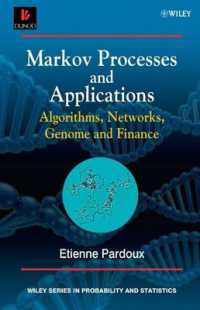 マルコフ過程とその応用<br>Markov Processes and Applications : Algorithms, Networks, Genome and Finance (Wiley Series in Probability and Statistics)