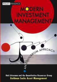 現代の投資管理：均衡理論からのアプローチ<br>Modern Investment Management : An Equilibrium Approach (Wiley Finance)