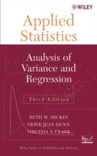 応用統計学（第３版）<br>Applied Statistics : Analysis of Variance and Regression (Wiley Series in Probability and Statistics) （3RD）