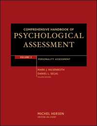 Comprehensive Handbook of Psychological Assessement : Personality Assessment 〈002〉