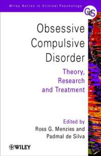 強迫性障害<br>Obsessive-Compulsive Disorder : Theory Research and Treatment (Wiley Series in Clinical Psychology)