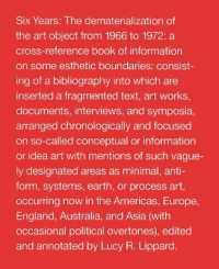 Six Years : The Dematerialization of the Art Object from 1966 to 1972