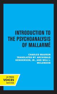 Introduction to the Psychoanalysis of Mallarme (Perspectives in Criticism)