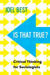 社会学者のための批判的思考法<br>Is That True? : Critical Thinking for Sociologists