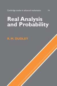 実解析と確率（再刊）<br>Real Analysis and Probability (Cambridge Studies in Advanced Mathematics) （2ND）