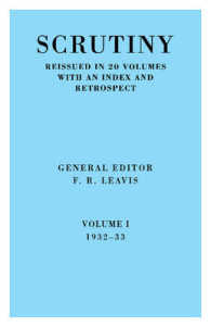 Ｆ．Ｒ．リーヴィス編「スクルーティニー」誌　復刻版 1932-53年（全２０巻）<br>Scrutiny (20-Volume Set) : A Quarterly Review 1932-53 （1ST）