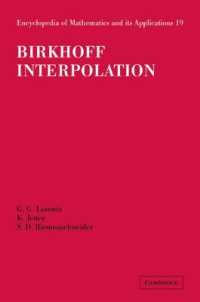 Birkhoff Interpolation (Encyclopedia of Mathematics and its Applications)