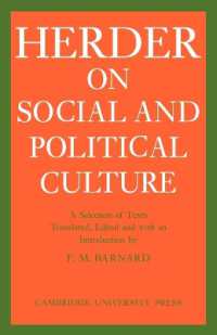J. G. Herder on Social and Political Culture (Cambridge Studies in the History and Theory of Politics)
