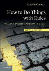How to Do Things with Rules (Law in Context) （5TH）