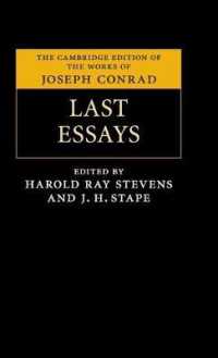 コンラッド『最後のエッセイ集』（ケンブリッジ版全集）<br>Last Essays (The Cambridge Edition of the Works of Joseph Conrad)