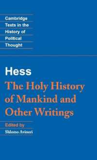 Moses Hess: the Holy History of Mankind and Other Writings (Cambridge Texts in the History of Political Thought)