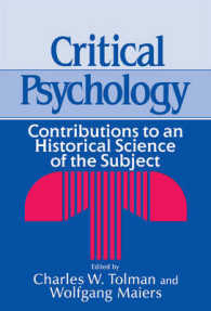 Critical Psychology : Contributions to an Historical Science of the Subject