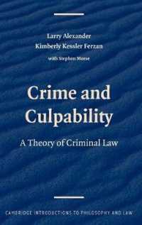 Crime and Culpability : A Theory of Criminal Law (Cambridge Introductions to Philosophy and Law)