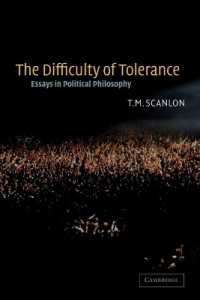寛容の困難：政治哲学論集<br>The Difficulty of Tolerance : Essays in Political Philosophy