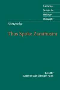 ニーチェ『ツァラストラかく語りき』（英訳）<br>Nietzsche: Thus Spoke Zarathustra (Cambridge Texts in the History of Philosophy)