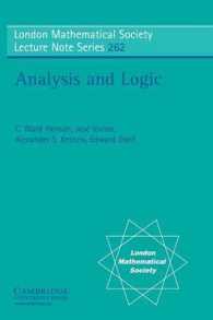 Analysis and Logic (London Mathematical Society Lecture Note Series)