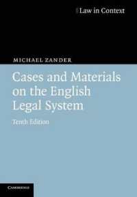 英国の法システム（第１０版）<br>Cases and Materials on the English Legal System (Law in Context) （10TH）