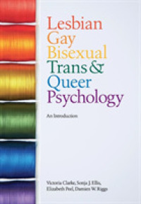 LGBTQの心理学：入門<br>Lesbian, Gay, Bisexual, Trans and Queer Psychology : An Introduction -- Paperback / softback