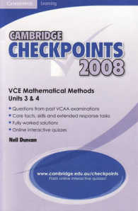 Cambridge Checkpoints VCE Mathematical Methods Units 3&4 2008 (Cambridge Checkpoints)
