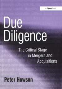 Due Diligence : The Critical Stage in Mergers and Acquisitions